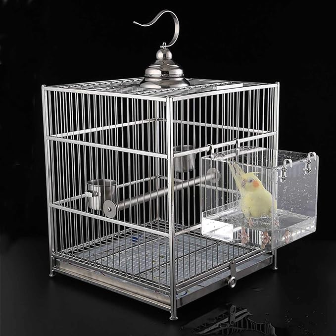 Hanging Bird Bath Cube Bird Bathtub Bath Shower Box Bowl Cage Accessory - Image 5