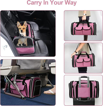 Estarer Soft Sided Pet Carrier Airline Approved, 4 Sides Expandable Collapsible - Image 3