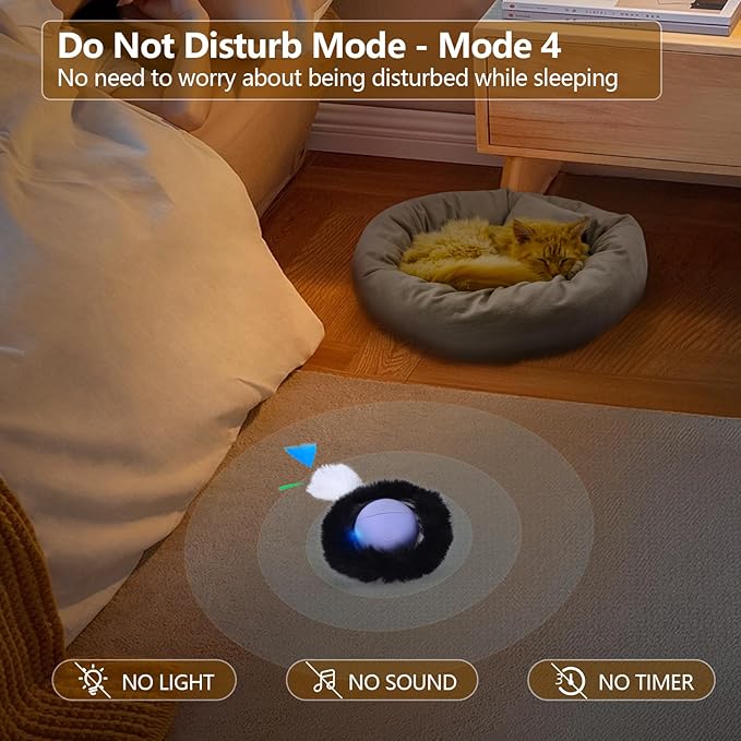ORSDA Cat Toys, Interactive Activated Moving Ball in 7 Holes Mat, Automatic - Image 6