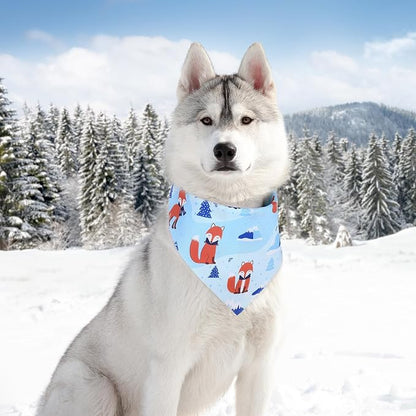 Abbylike 50 Pieces Winter Dog Bandanas Bulk Blue Snowflake Dog Bandanas - Image 6