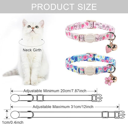 Lionet Paws 2pcs Pack Cotton Cat Collar, Breakaway Buckle - Image 5