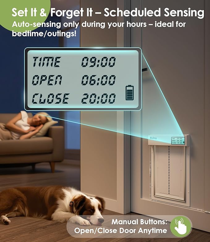 Automatic Dog Door with Collar Sensor, 2-Flap Large Electronic Dog Door - Image 3