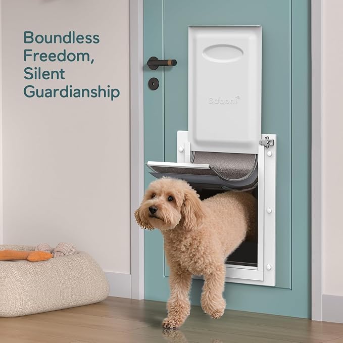 Baboni 3-Flaps Pet Door for Interior and Exterior Doors, Durable Plastic Frame - Image 3