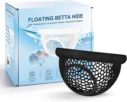 Floating Betta Hide & Shrimp Cave – 3D Printed Aquarium Decor, Feeding Ring & - Image 2
