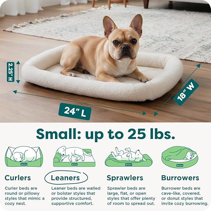 FurHaven Dog Bed for Small Dogs & Cats, Bolster Crate Pad - Image 3