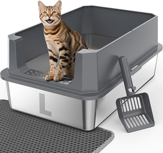 FURTIME Stainless Steel Litter Box by FURTIME