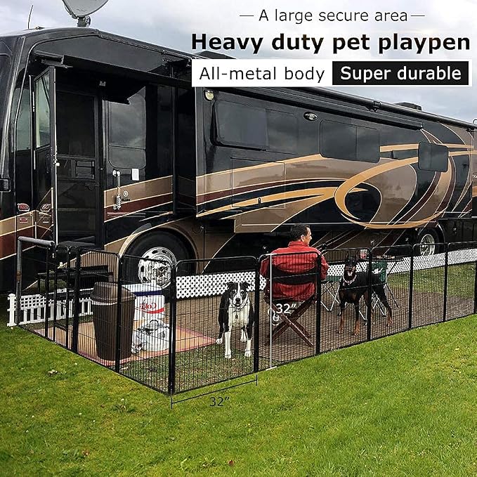 BestPet | Dog Playpen | 32 Inch, 8 Panels | Heavy Duty Metal Pet Exercise Pen | - Image 3