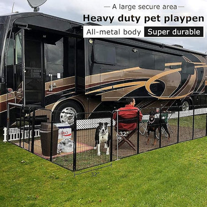 BestPet | Dog Playpen | 32 Inch, 8 Panels | Heavy Duty Metal Pet Exercise Pen | - Image 3