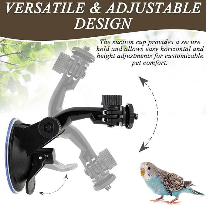 2 Pcs Parrot Perch Stand, Strong Suction Cup Bird Perch, Movable Perch Stand - Image 4