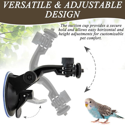 2 Pcs Parrot Perch Stand, Strong Suction Cup Bird Perch, Movable Perch Stand - Image 4