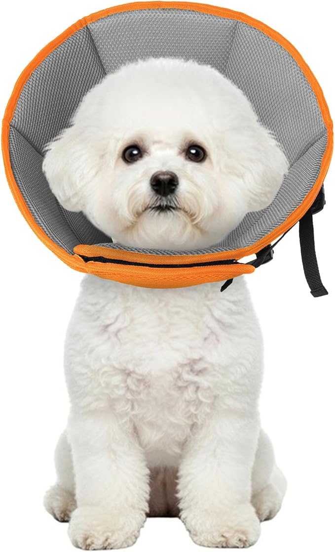 Dog Cone Collar Soft Cone for Medium Dogs After Surgery Adjustable Elizabethan by Allroaring
