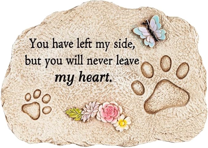 Evergreen Pet Memorial Stones | You Will Never Leave My Heart | 11.5 inches by EvergreenGarden