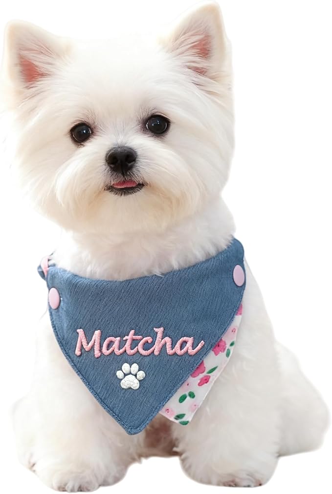 Custom Embroidered Dog Bandana Personalized by Unknown