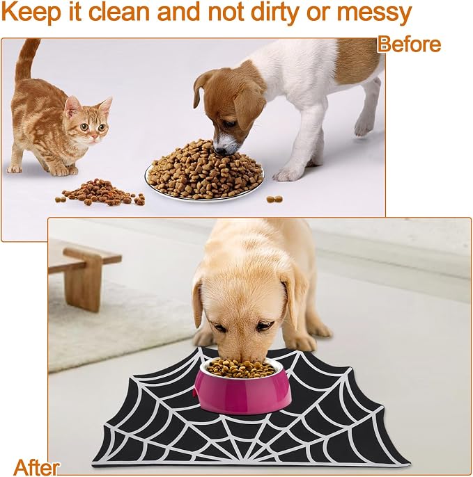Halloween Pet Mat for Food and Water, Pet Feeding Mat for Dog Cat Bowl - Image 5