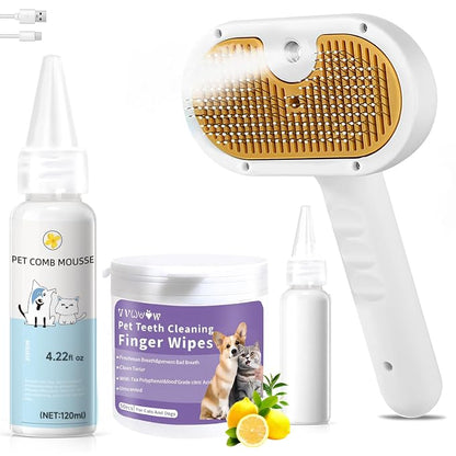 Pet Steam Brush for Dog & Cat – shower bath brush – Steam for Shedding & by VVWVVW