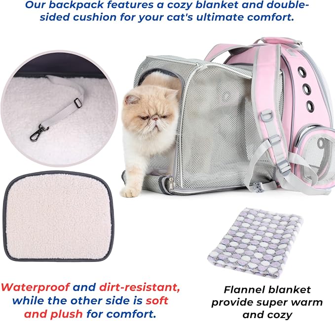 Lollimeow Cat Carrier Backpack, Expandable Bubble Pet Carrier - Image 5