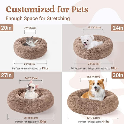 rabbitgoo Cat Beds for Indoor, 20 inches Machine Washable, Fluffy Round Pet Bed - Image 5