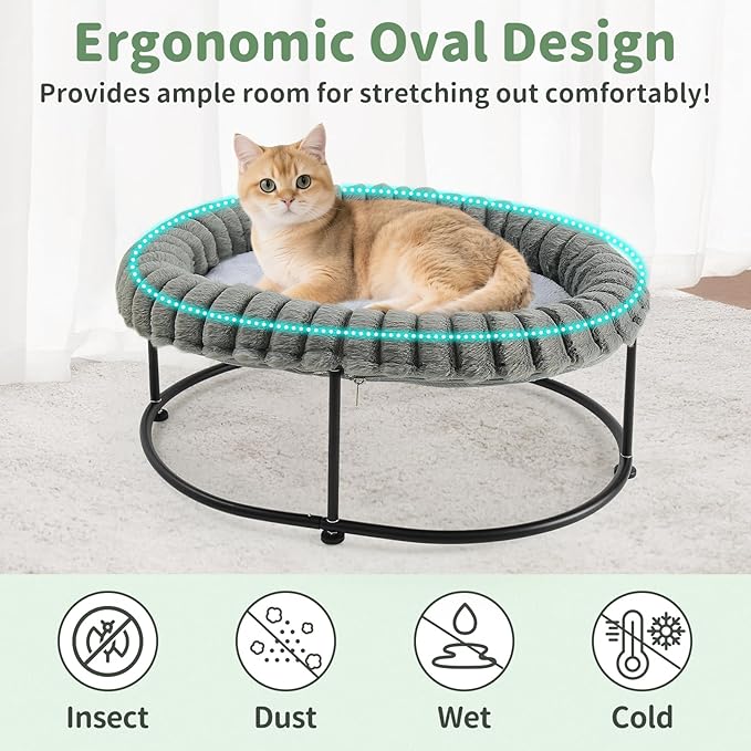 Sunhoo Elevated Cat Bed for Indoor Cats Raised Kitten Hammock Large High Puppy - Image 3