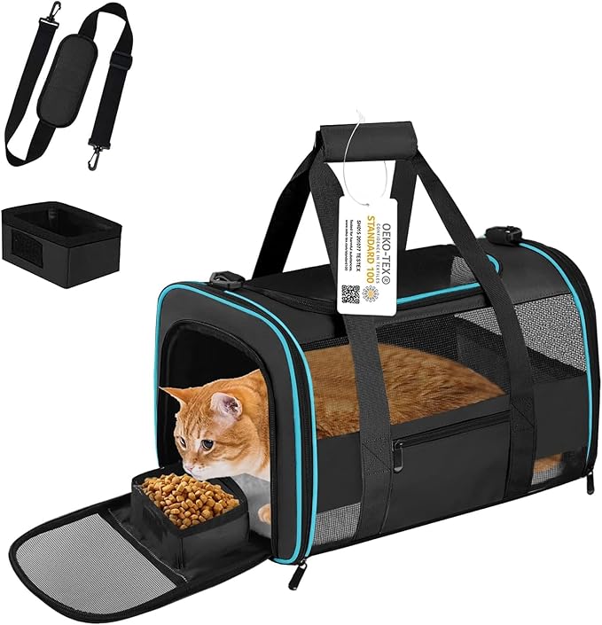 Soft - Sided Pet Carrier for Cats and Small Dogs, Airline - Approved, Foldable by Unknown