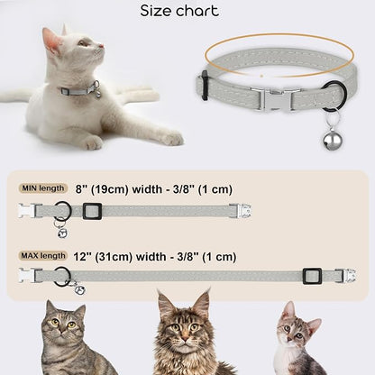Leather Cat Collar with Buckle and Removable Bell - Image 3