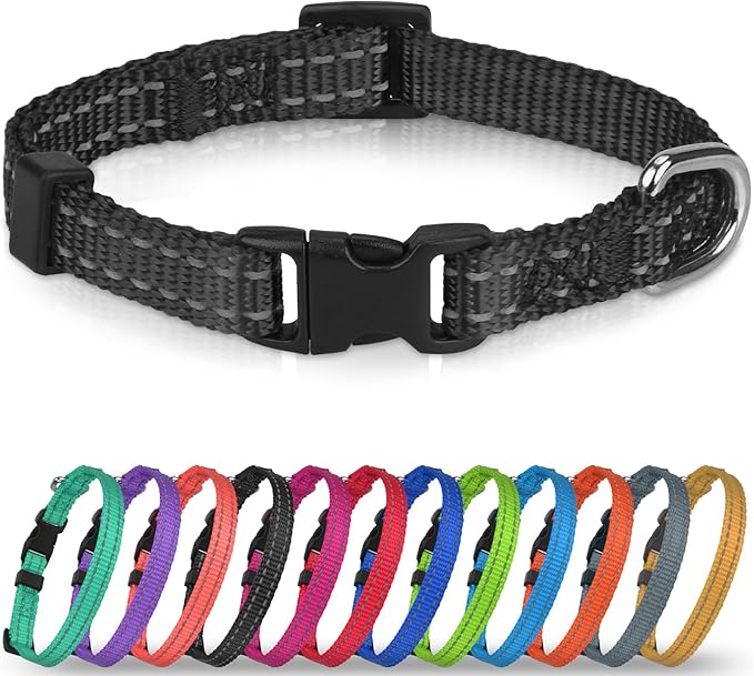 Joytale Small Dog Collar, Reflective and Adjustable Nylon Collar by Joytale