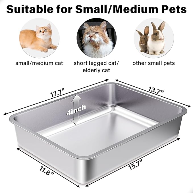 Stainless Steel Litter Box, Metal Litter Boxes - Image 2