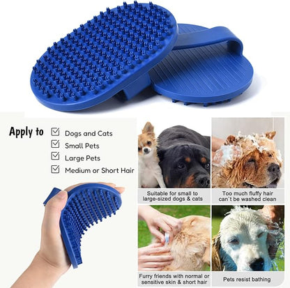 Dog Grooming Brush, Dog Shampoo Bath Brush Shedding Soothing Massage Rubber Comb - Image 7