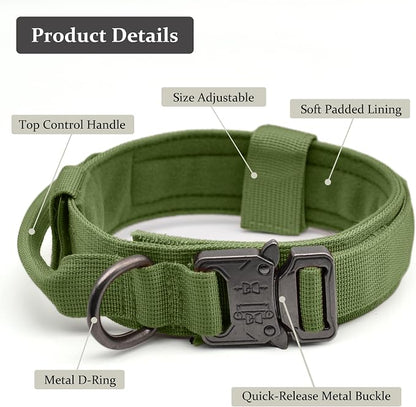 Tactical Dog Collar, Adjustable Military Training Nylon Dog Collar - Image 2