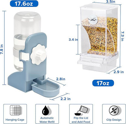 No Mess Bird Feeder Water Dispenser Set, Parakeet Cage Accessories, Bird Feeder - Image 4