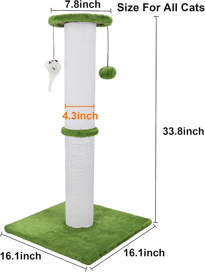 Cat Scratching Post 34 Inches Heavy Duty and Thicker Cat Scratching Post Sisal - Image 2