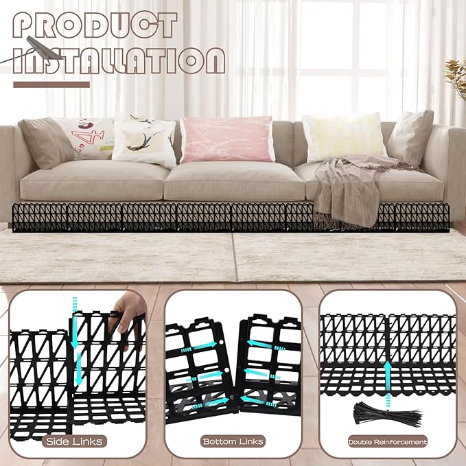12 Pcs Under Couch Blocker for Bed Adjustable Furniture Plastic Under Bed - Image 3
