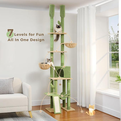 PAWZ Road Cactus Cat Tree Floor to Ceiling Cat Tower - Image 4