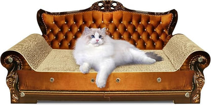 Luxury Cardboard Cat Scratcher Sofa Bed, Couch Shaped Scratching Board by INRLKIT