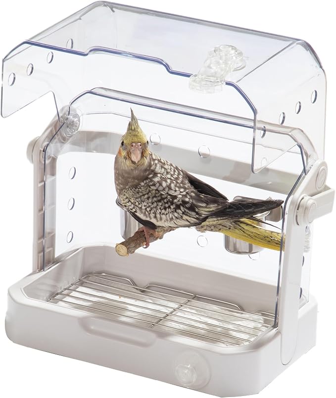Bird Travel Cage, 10×6.7×8.3 Inches Waterproof & Sturdy Pet Carrier by NASIDE