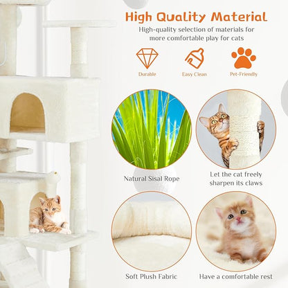 Sweetcrispy 54 Inch Cat Tree Tower, Indoor Cat Condo - Image 2