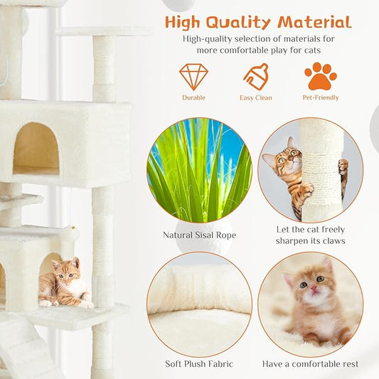 Sweetcrispy 54 Inch Cat Tree Tower, Indoor Cat Condo - Image 2