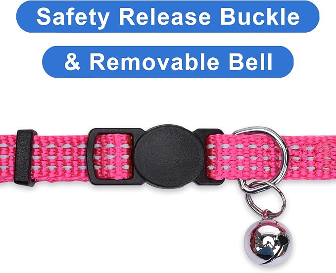 Pawtitas Reflective Pink Cat Collar - Image 3
