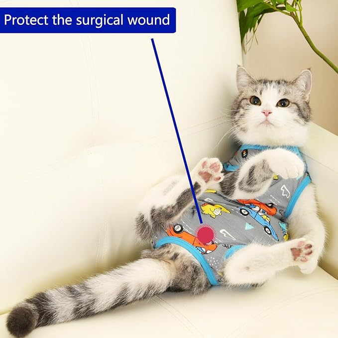 Cat Recovery Suit Cat Onesie for Cats After Surgery Female Male Spay Kitten - Image 4