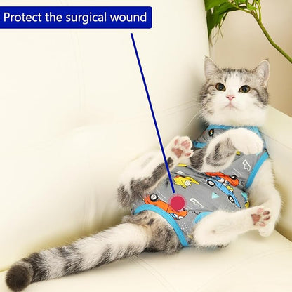 Cat Recovery Suit Cat Onesie for Cats After Surgery Female Male Spay Kitten - Image 4