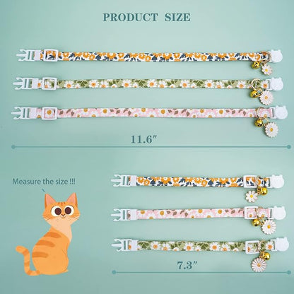 Faygarsle 3 Pack Cotton Safe Breakaway Cat Collars - Image 4