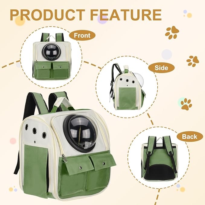 Pet Backpack Carrier, Portable and Ventilated, Oxford Cloth, Dogs Cats and - Image 4