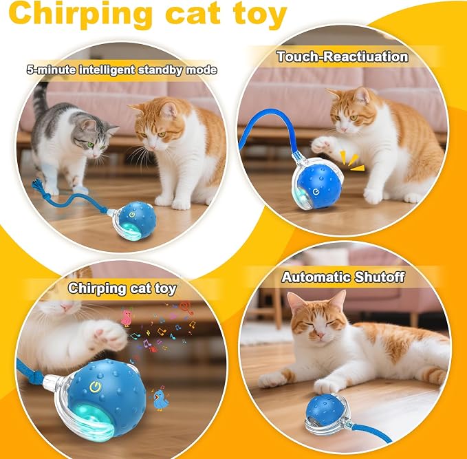 Interactive Cat Toys Ball for indoor Cats＆Dog, Automatic Cat Toy - Image 3