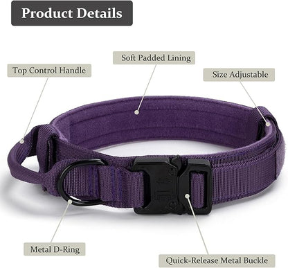 Tactical Dog Collar, Adjustable Military Training Nylon Dog Collar - Image 3