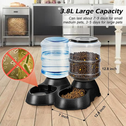 2 Pack Automatic Cat Feeder and Water Dispenser in Set Pet Food Bowl - Image 3