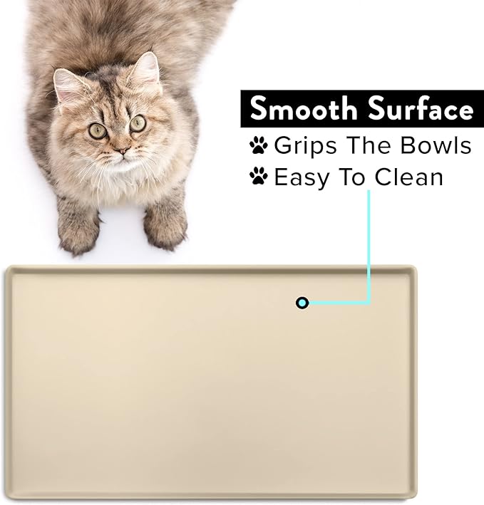 CatGuru Cat Food Mat, Small & Large Pet Feedingd Mat, 100% Waterproof Cat Mats - Image 6