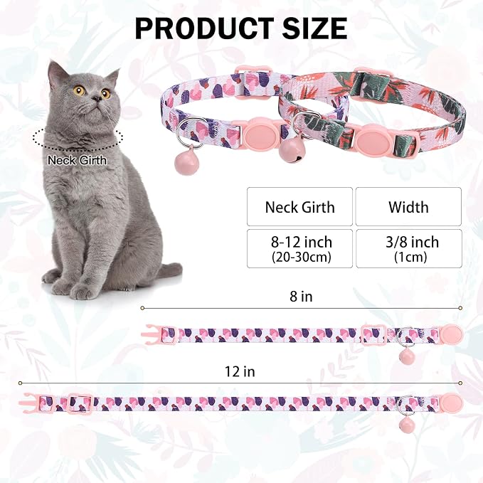 Breakaway Cat Collars for Girl Boy Cats, Spring Summer All Weather Cat Collar - Image 2