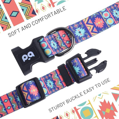 QQPETS Adjustable Soft Dog Collar: Print Flower Pink Multicolor Cute Patterns - Image 3