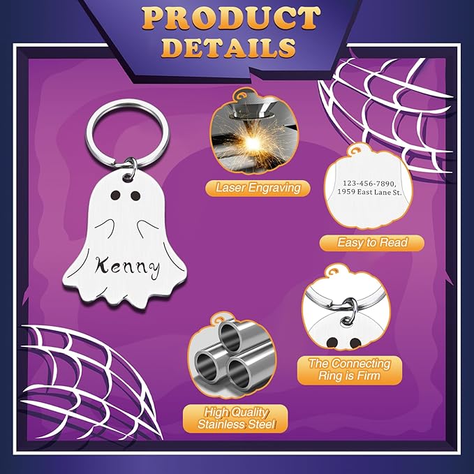 Spooky Dog Tag, Halloween Personalized Dog Tags - Image 3