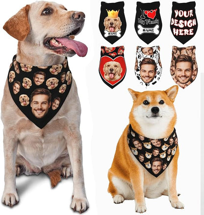 Custom Dog Bandana for Cat Dog Pet Add Your Design Personalized Neckwear by Custom