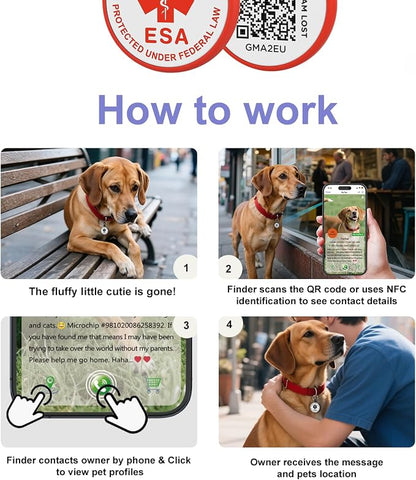 ESA Dog Tag, QR Code Dog Tag, Modifiable Free Pet Online Profile, Scannable QR - Image 5